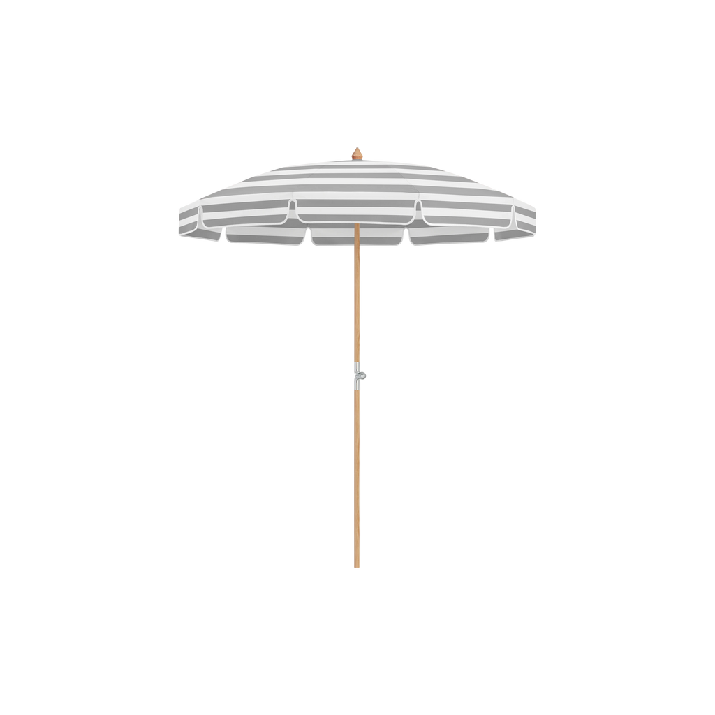 Glatz Alexo Sonnenschirm – mit Volant SQ5: 555 Grey Stripe