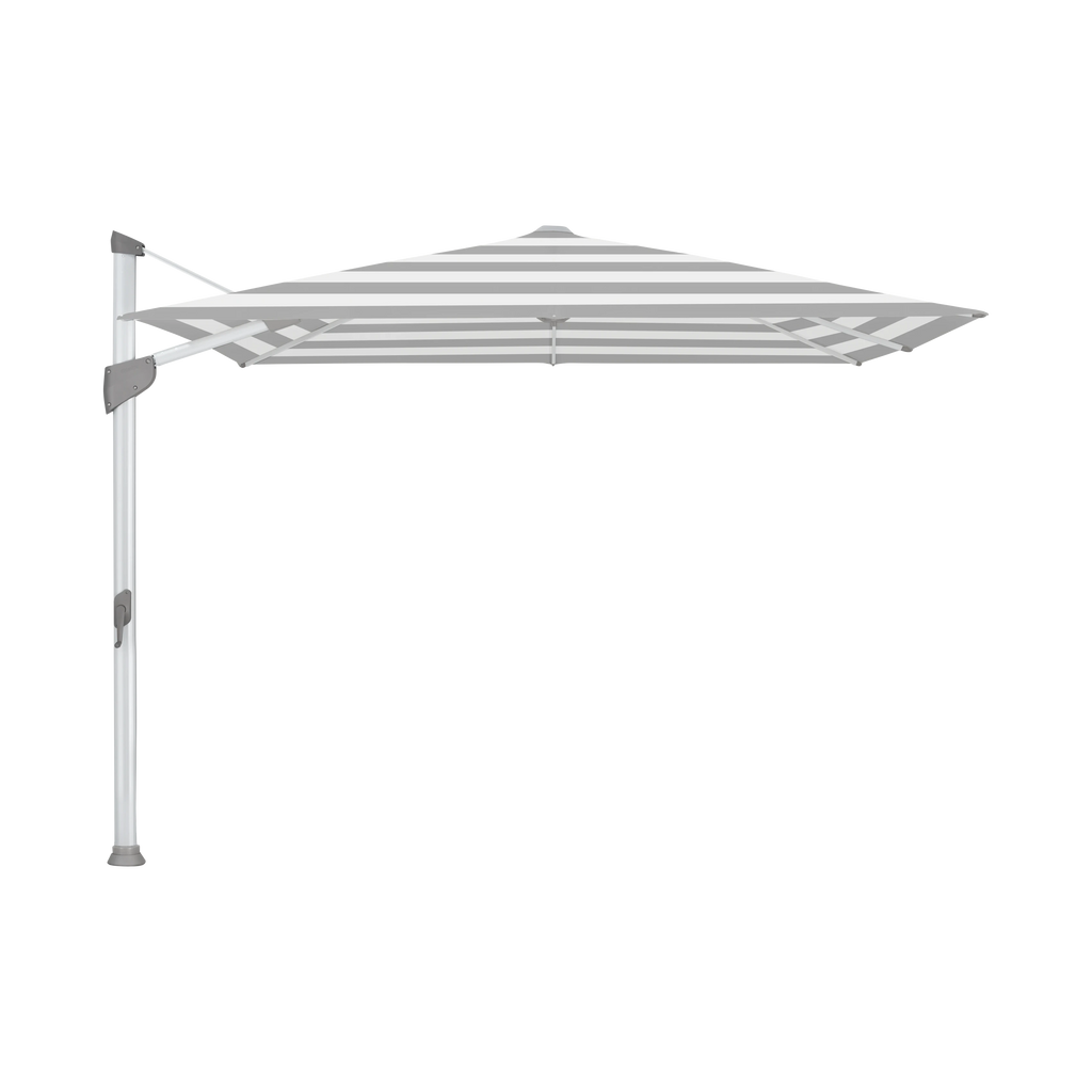 Glatz Fortano Sonnenschirm – Aluminium natureloxiert SQ5: 555 Grey Stripe