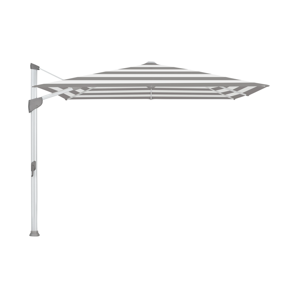 Glatz Fortano Sonnenschirm – Aluminium natureloxiert SQ5: 570 Steel Stripe
