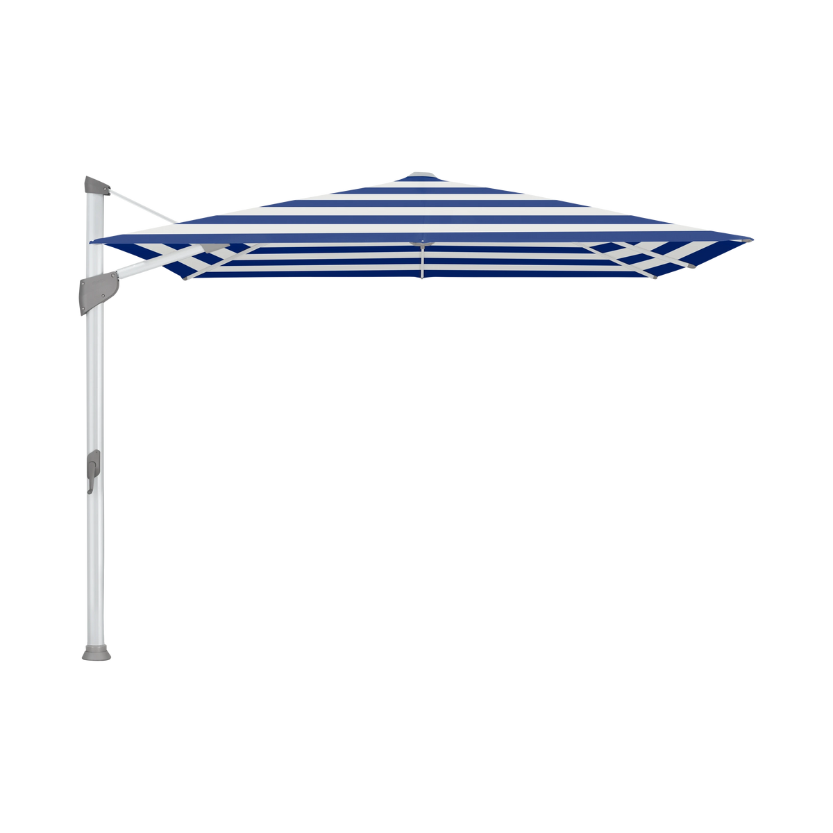 Glatz Fortano Sonnenschirm – Aluminium natureloxiert SQ5: 602 Blue Stripe