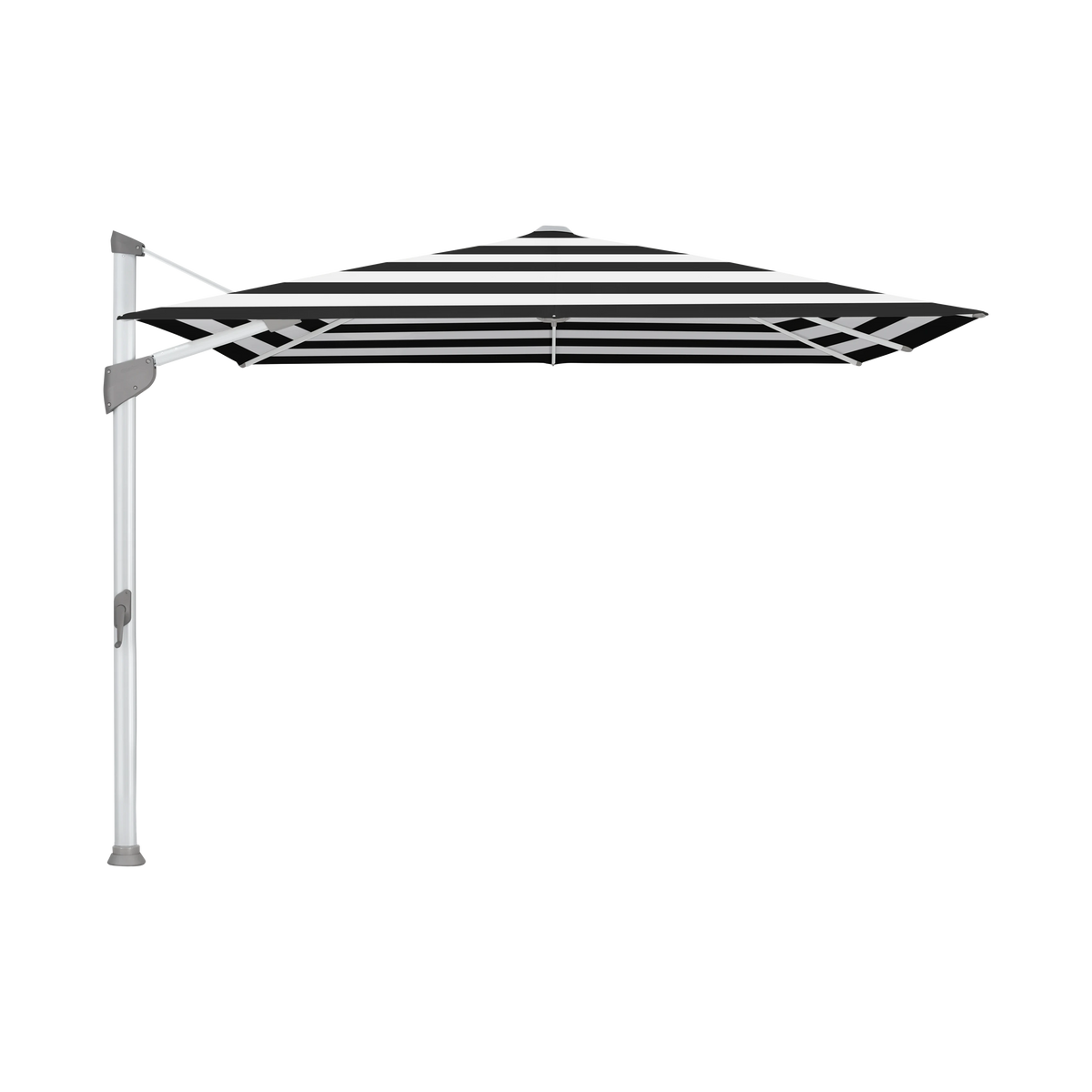 Glatz Fortano Sonnenschirm – Aluminium natureloxiert SQ5: 810 Black Stripe
