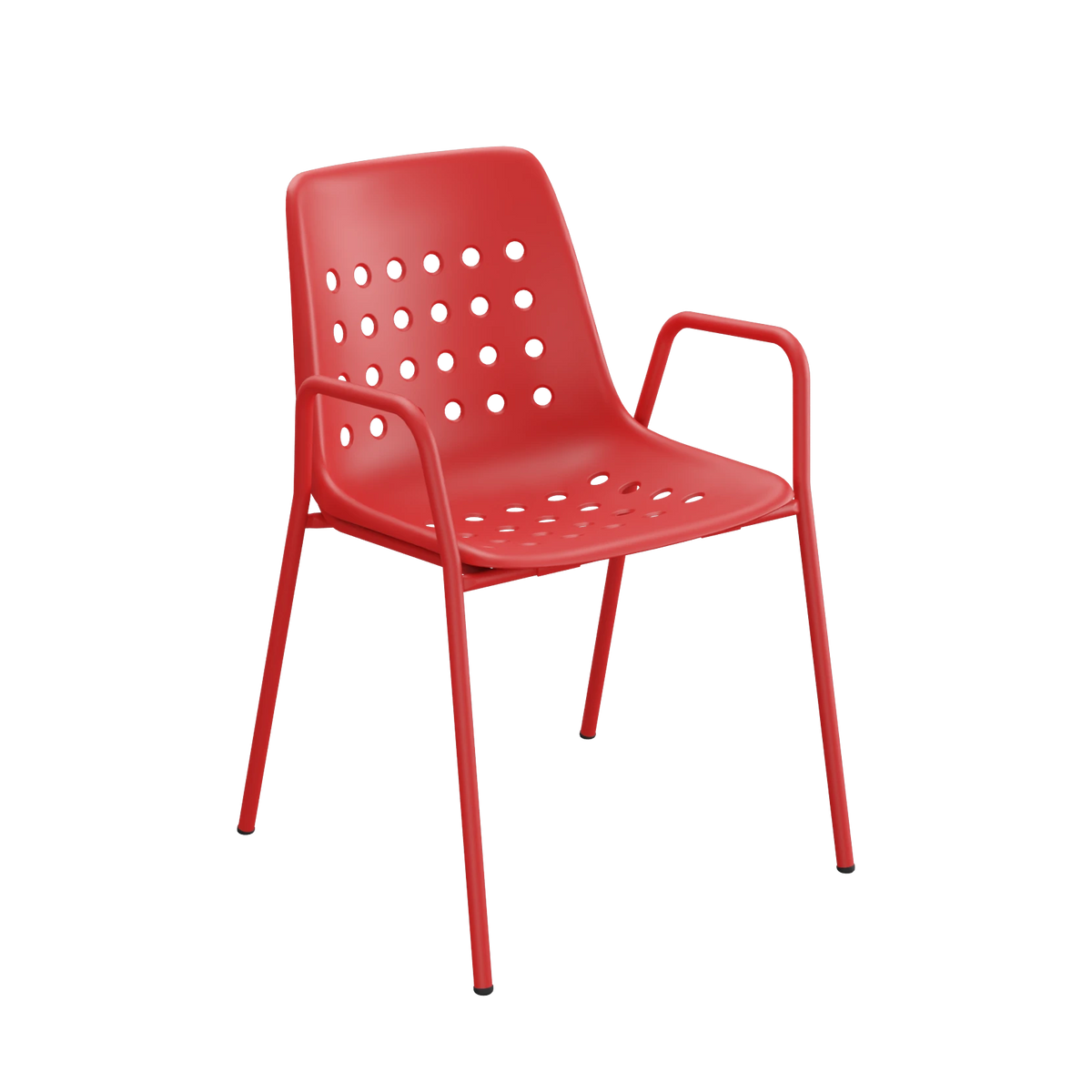 Schaffner Bermuda Schalenstuhl mit Armlehne beschichtet Rot