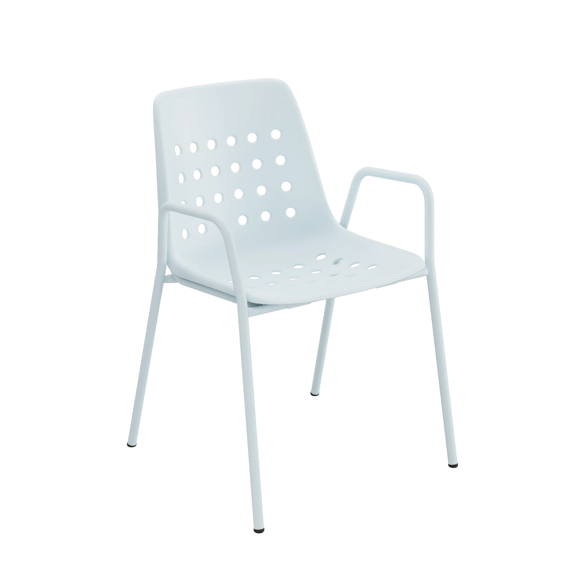 Schaffner Bermuda Schalenstuhl mit Armlehne beschichtet Pastellblau
