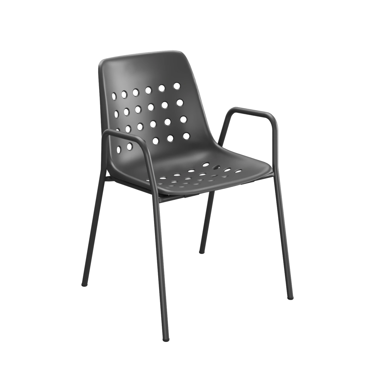 Schaffner Bermuda Schalenstuhl mit Armlehne beschichtet Anthrazit