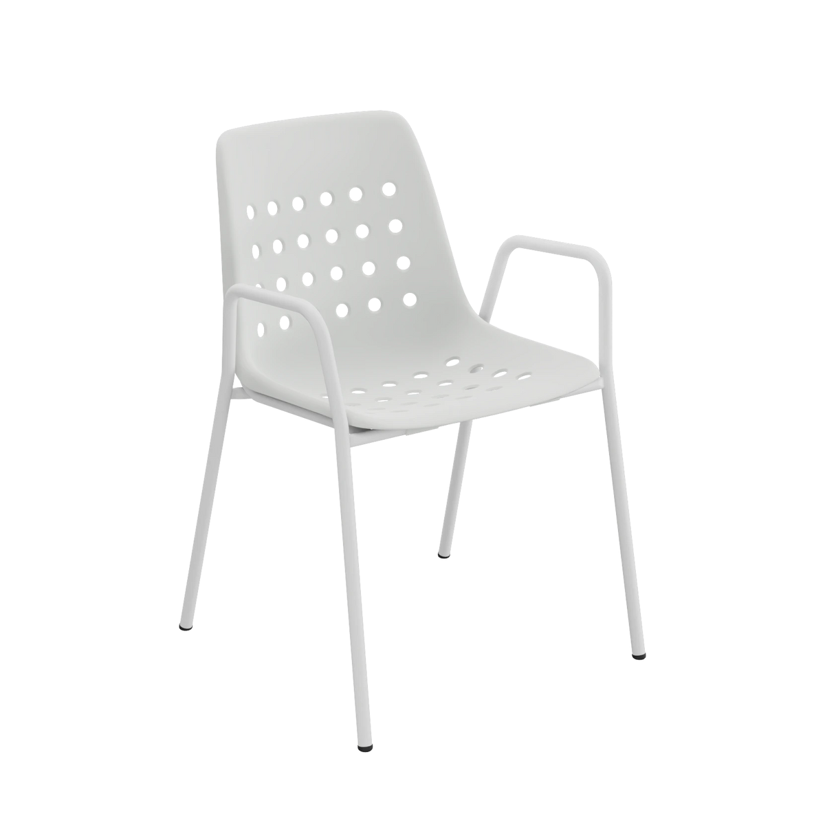 Schaffner Bermuda Schalenstuhl mit Armlehne beschichtet Alusilber