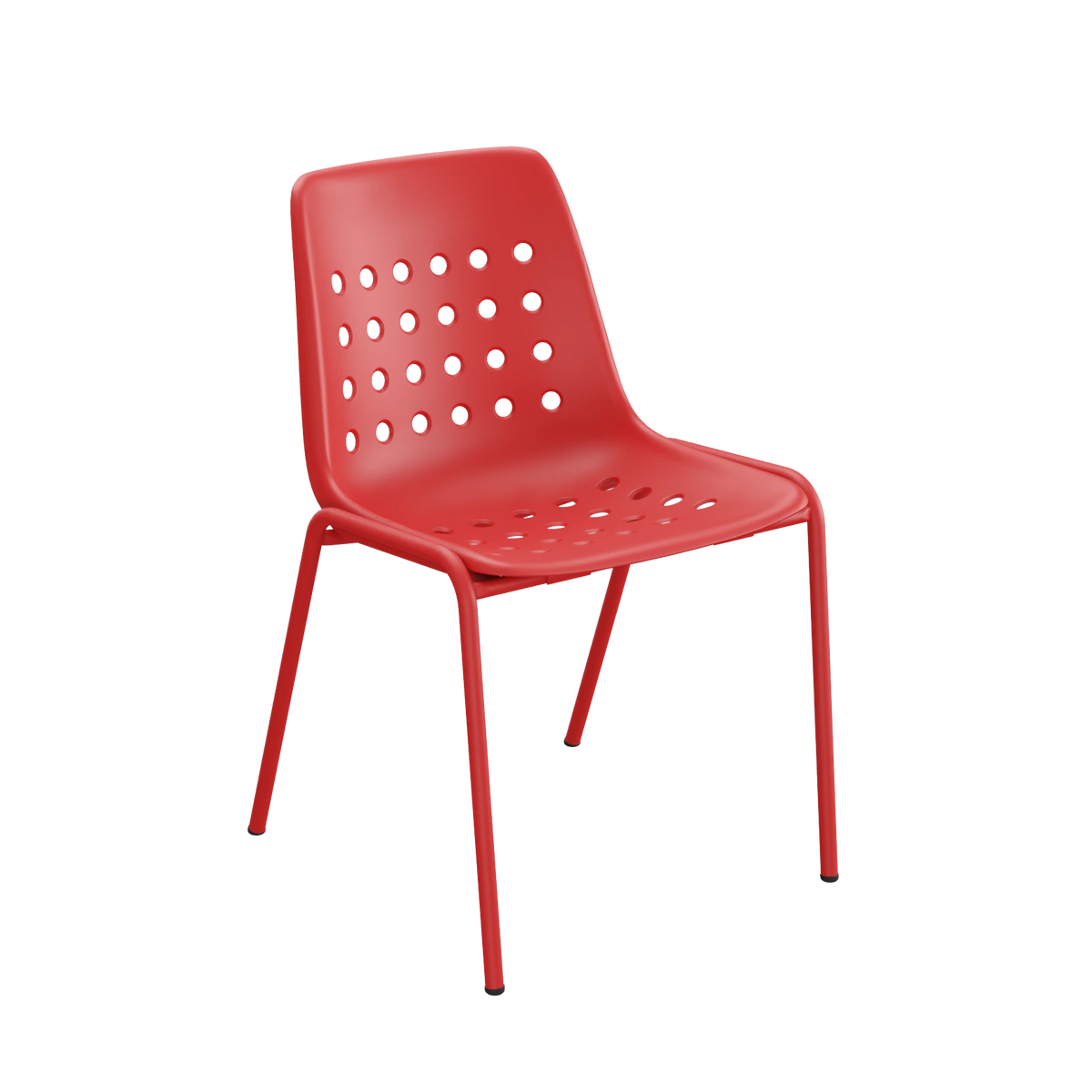 Schaffner Bermuda Schalenstuhl ohne Armlehne beschichtet Rot