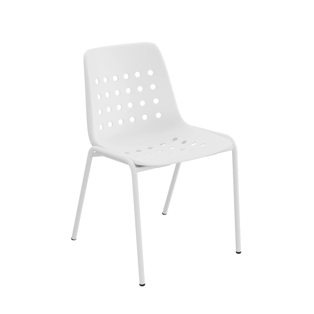 Schaffner Bermuda Schalenstuhl ohne Armlehne beschichtet Weiss