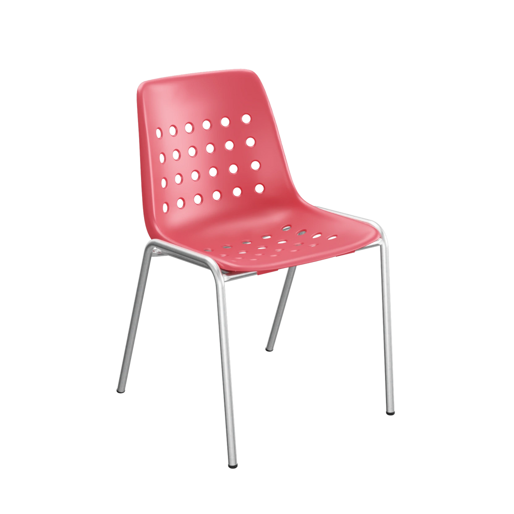 Schaffner Bermuda Schalenstuhl ohne Armlehne feuerverzinkt Ahornrot