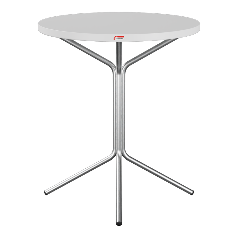 Schaffner PIX Metalltisch (H 72) – 70x70 feuerverzinkt (Fuss) Alusilber