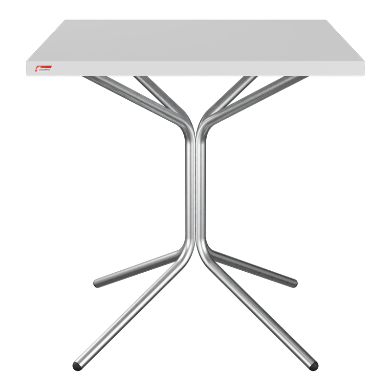 Schaffner PIX Metalltisch (H 72) – 70x70 beschichtet Alusilber