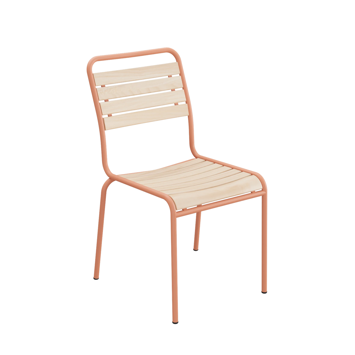 Schaffner Rigi Holzlatten-Stuhl ohne Armlehne Latten Esche geölt Gestell Terracotta