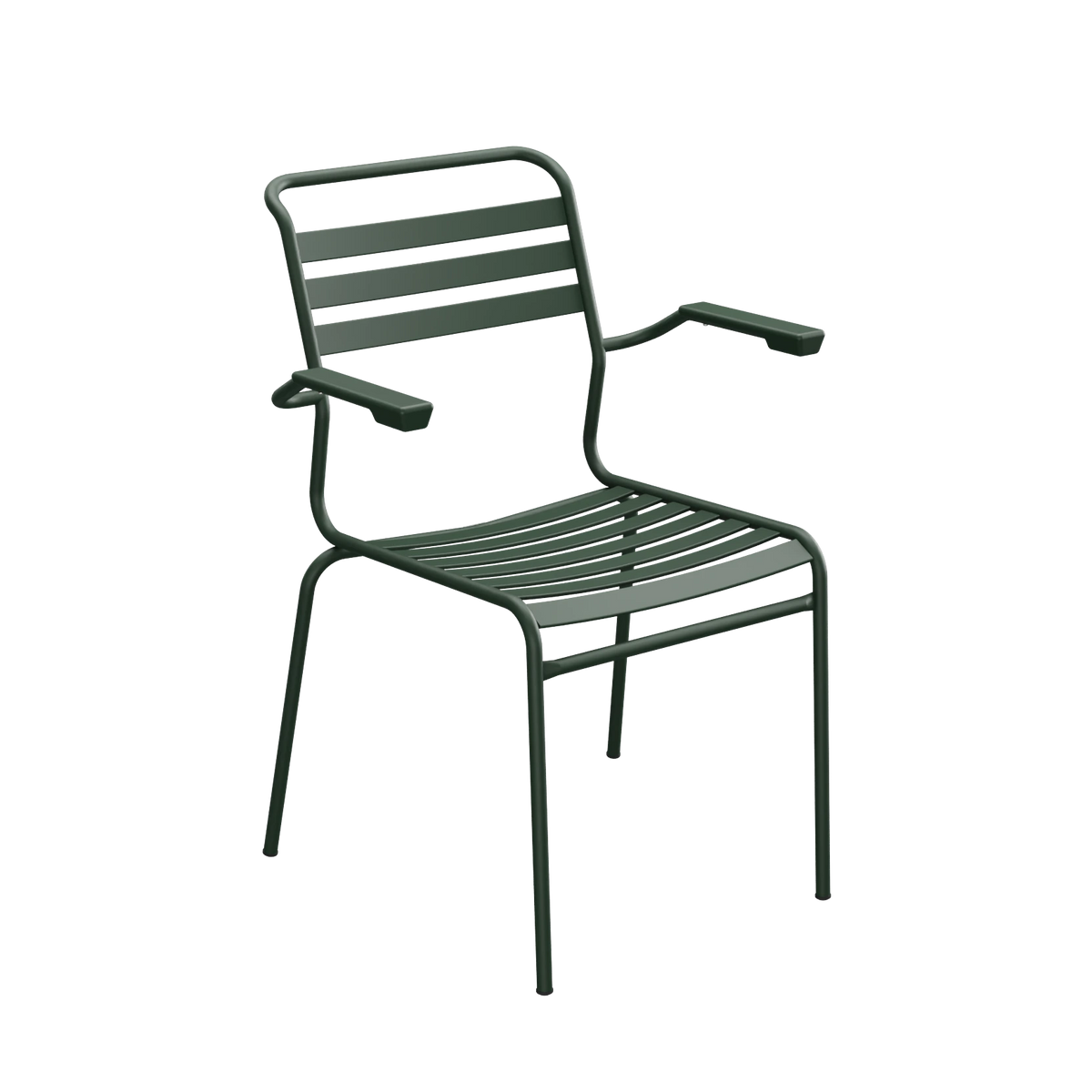 Schaffner Säntis Lättli-Stuhl mit Armlehne beschichtet Tannengrün