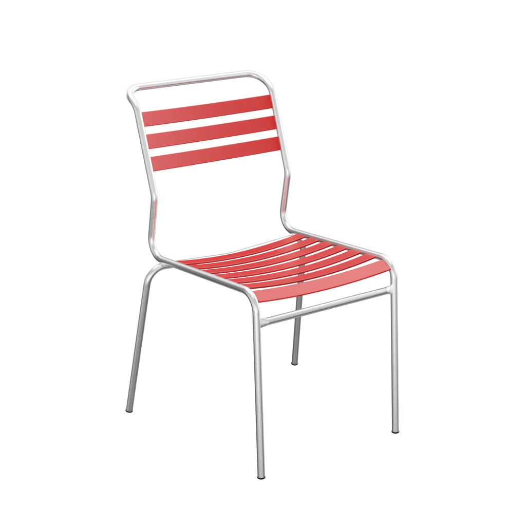 Schaffner Säntis Lättli-Stuhl ohne Armlehne feuerverzinkt Rot