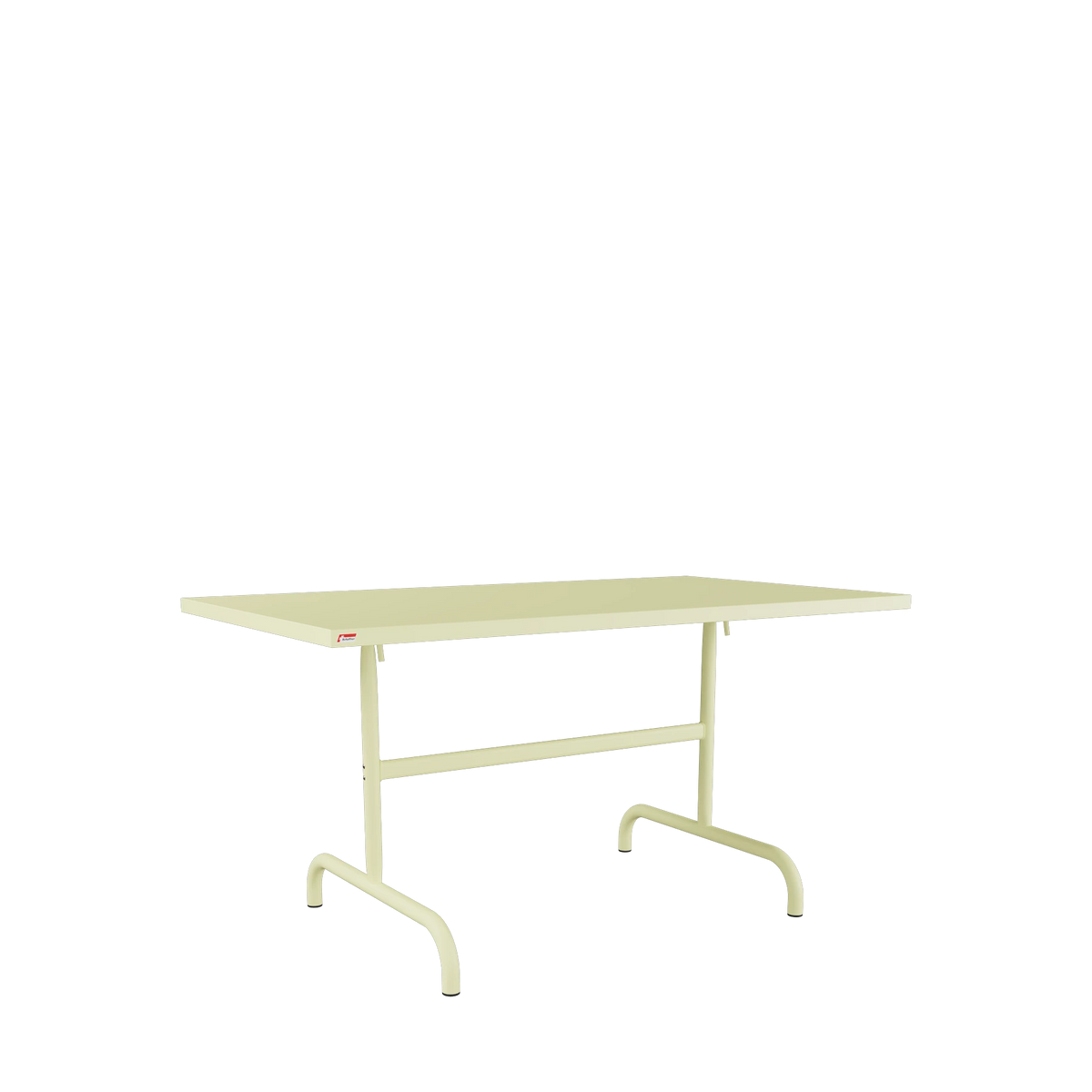 Schaffner Säntis Metalltisch 140x80 beschichtet Buchsbaumgelb