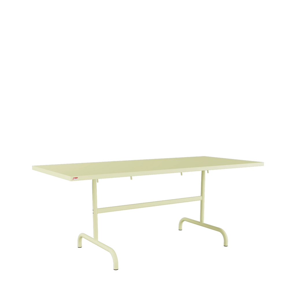 Schaffner Säntis Metalltisch 180x80 beschichtet Buchsbaumgelb