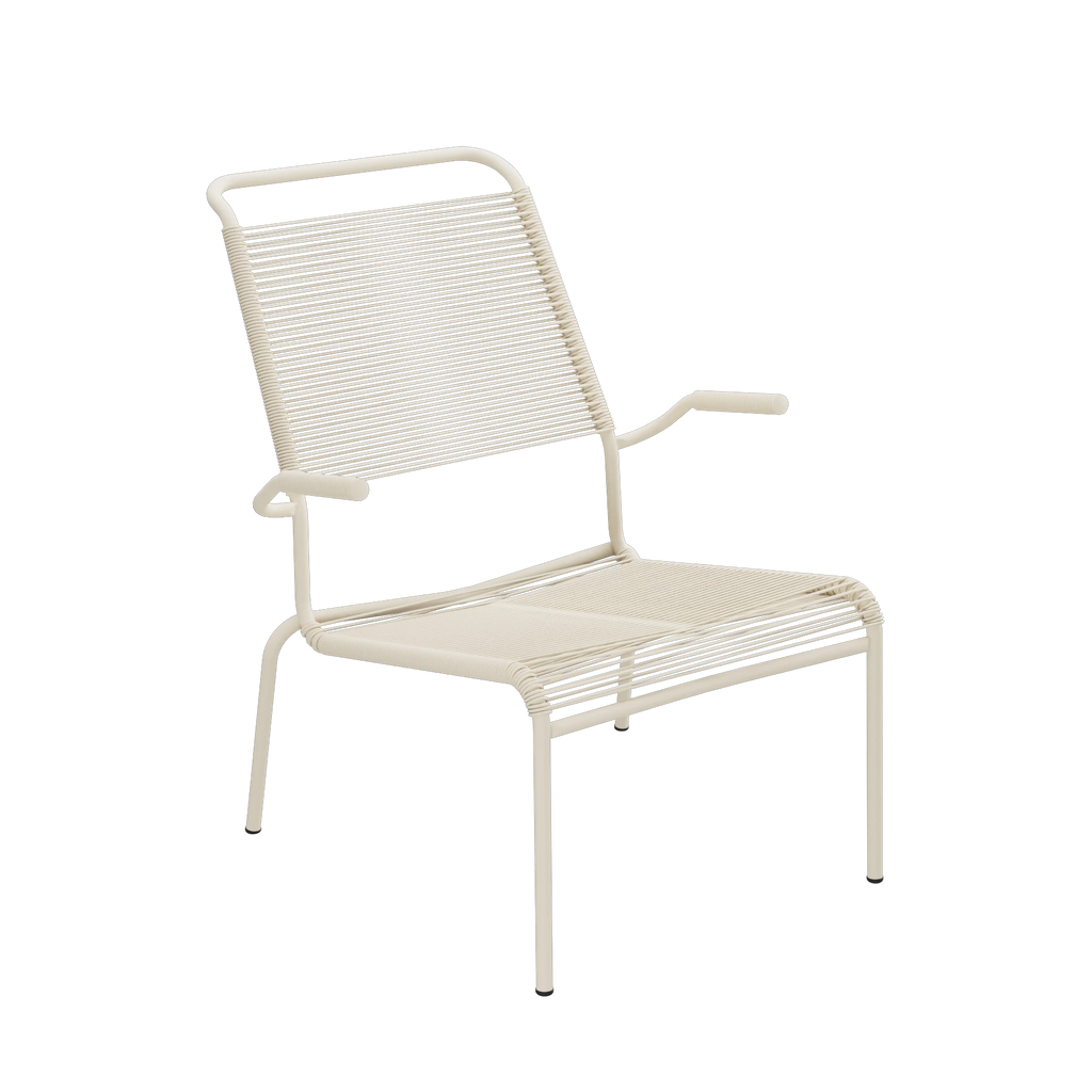 Schaffner Säntis Spaghetti-Lounger Hochlehner mit Armlehne beschichtet Pastellsand