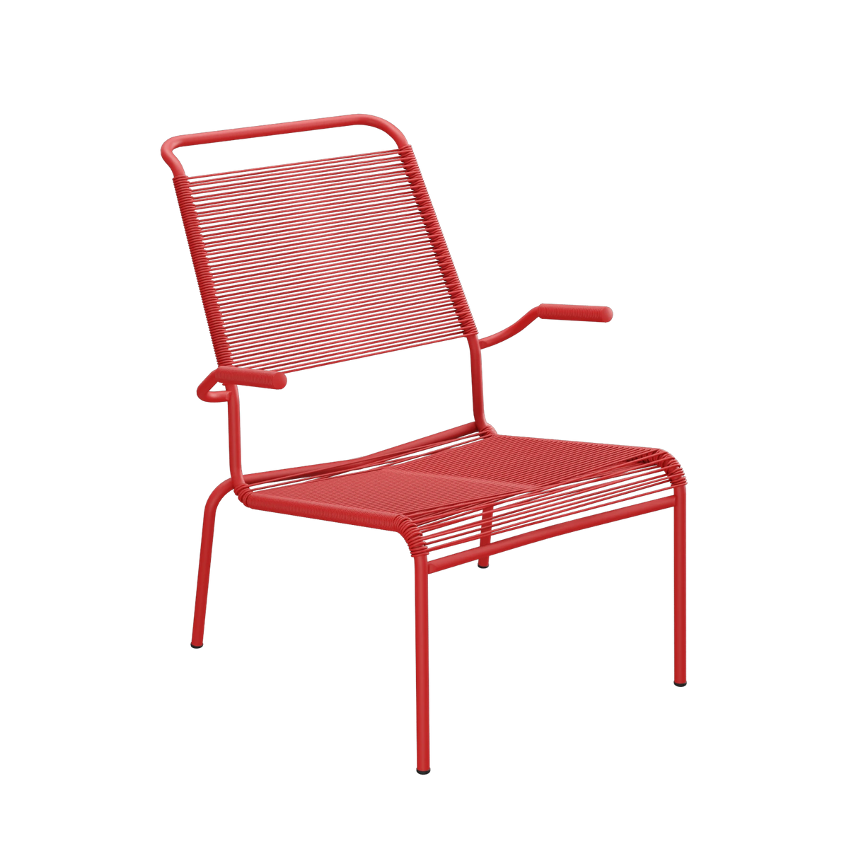 Schaffner Säntis Spaghetti-Lounger Hochlehner mit Armlehne beschichtet Rot