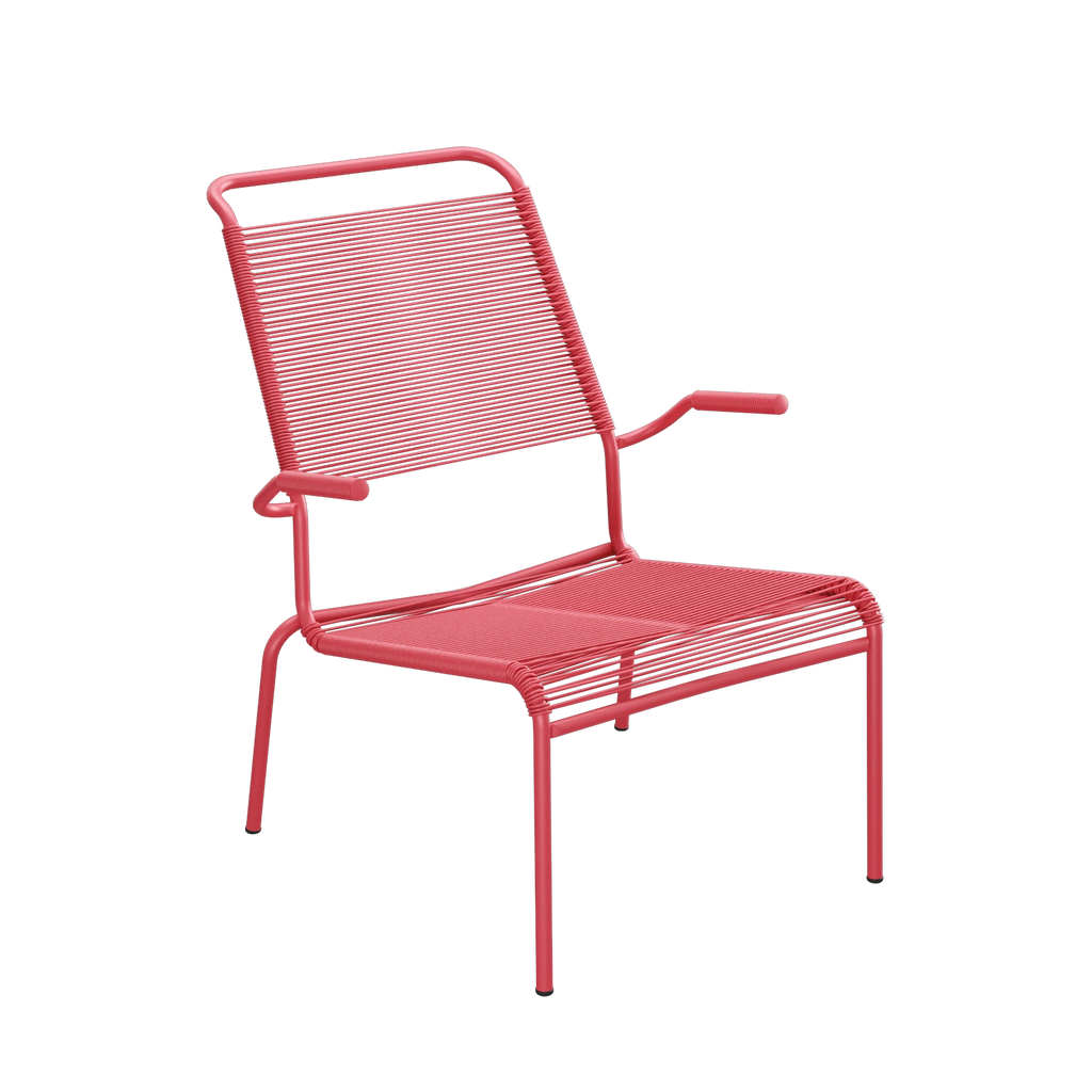 Schaffner Säntis Spaghetti-Lounger Hochlehner mit Armlehne beschichtet Ahornrot
