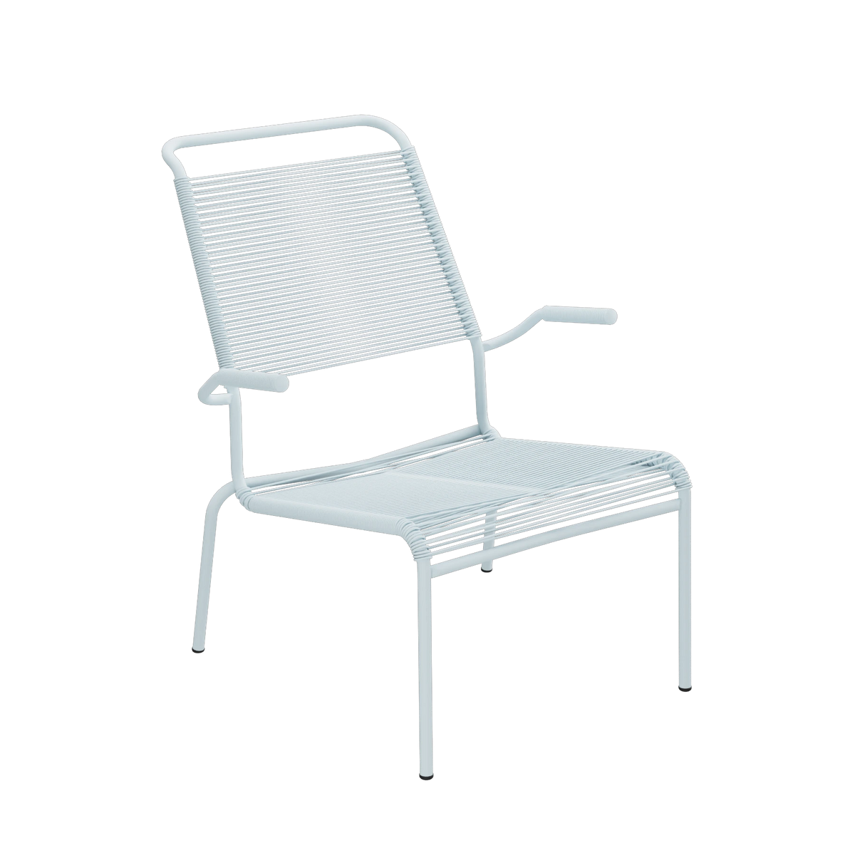 Schaffner Säntis Spaghetti-Lounger Hochlehner mit Armlehne beschichtet Pastellblau