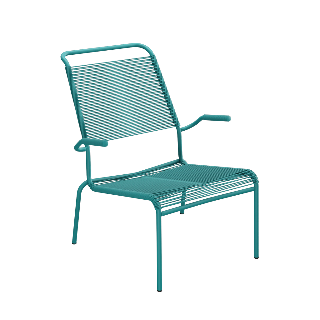 Schaffner Säntis Spaghetti-Lounger Hochlehner mit Armlehne beschichtet Kaliblau