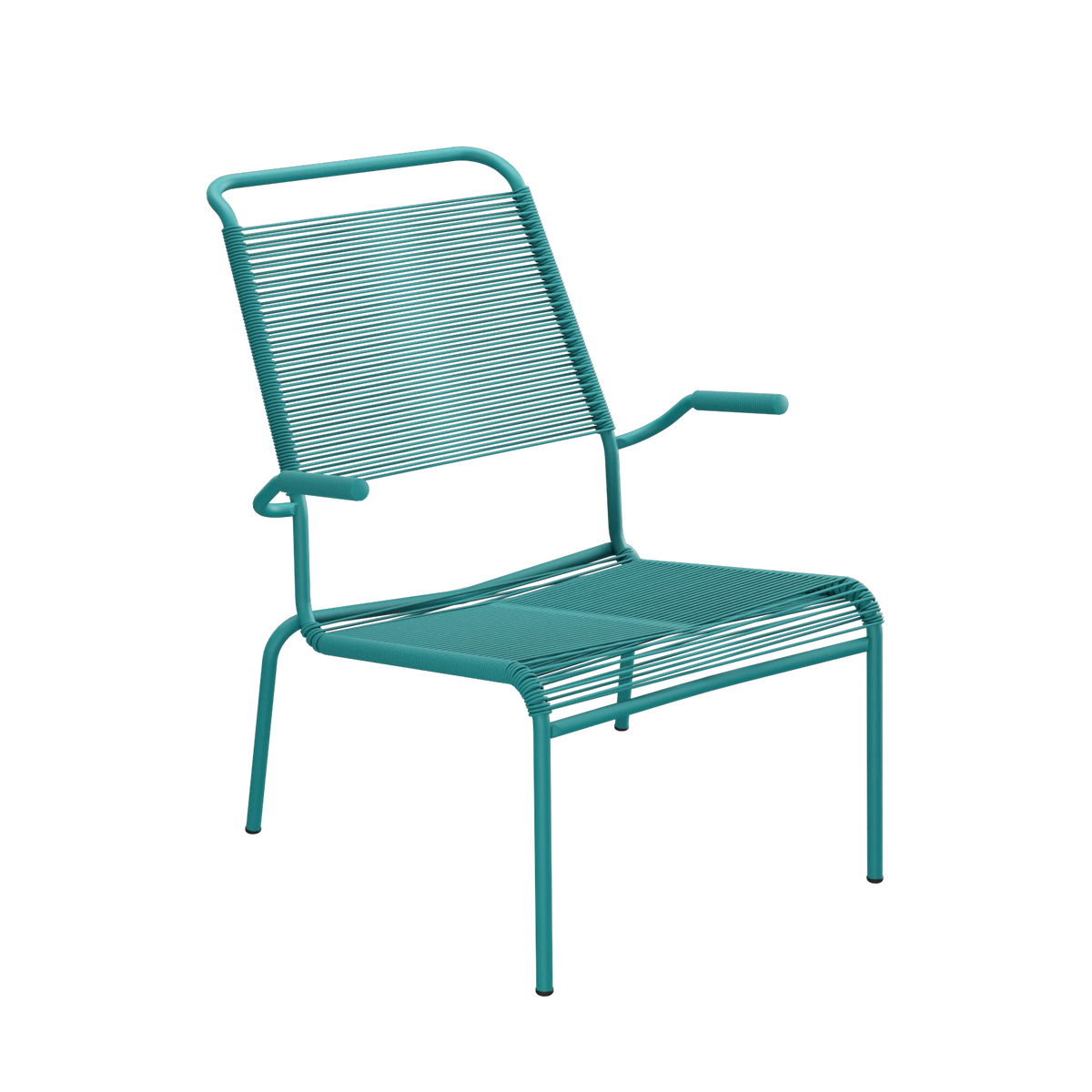 Schaffner Säntis Spaghetti-Lounger Hochlehner mit Armlehne beschichtet Kaliblau