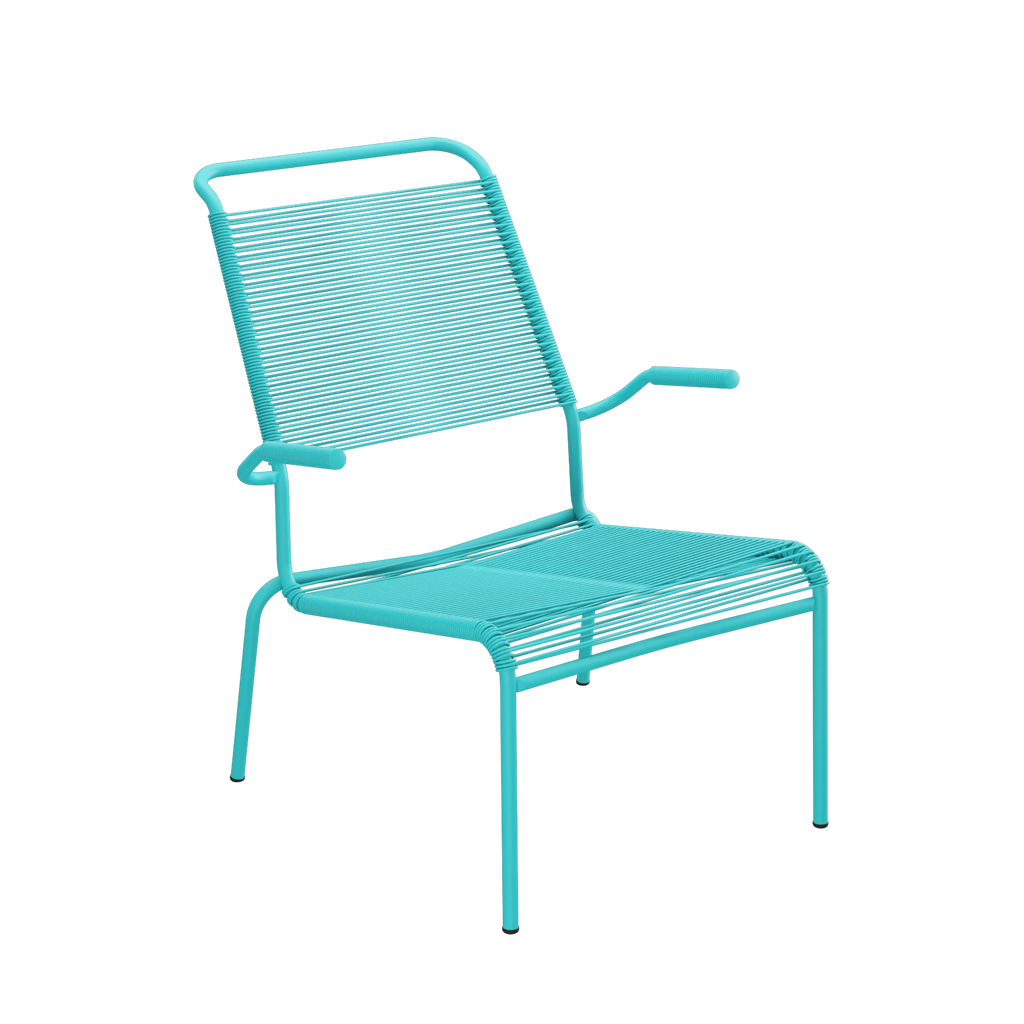 Schaffner Säntis Spaghetti-Lounger Hochlehner mit Armlehne beschichtet Türkis