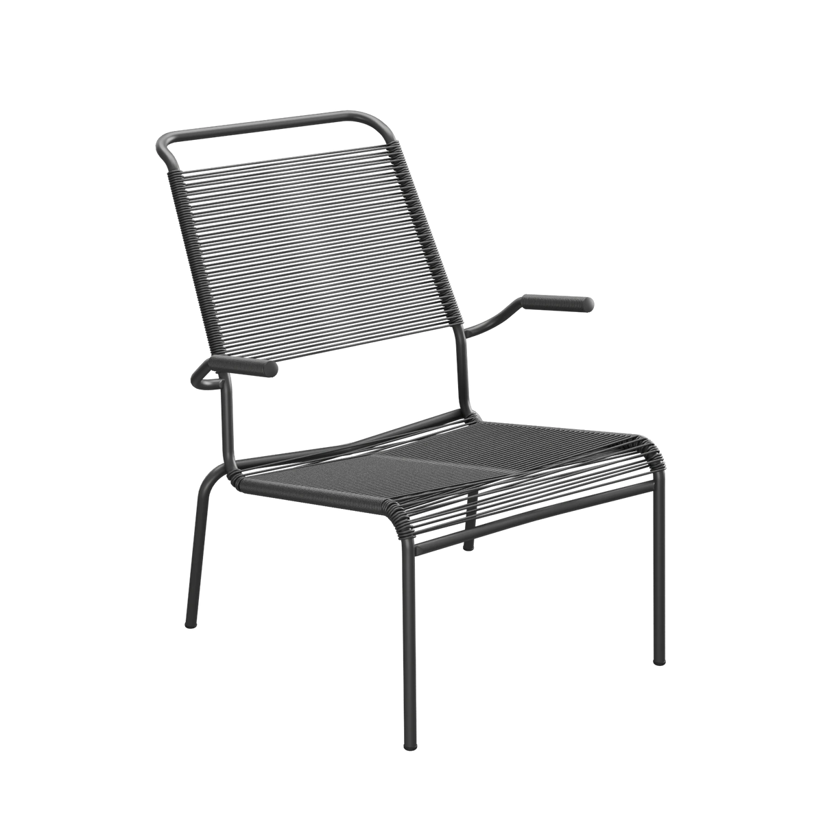 Schaffner Säntis Spaghetti-Lounger Hochlehner mit Armlehne beschichtet Anthrazit
