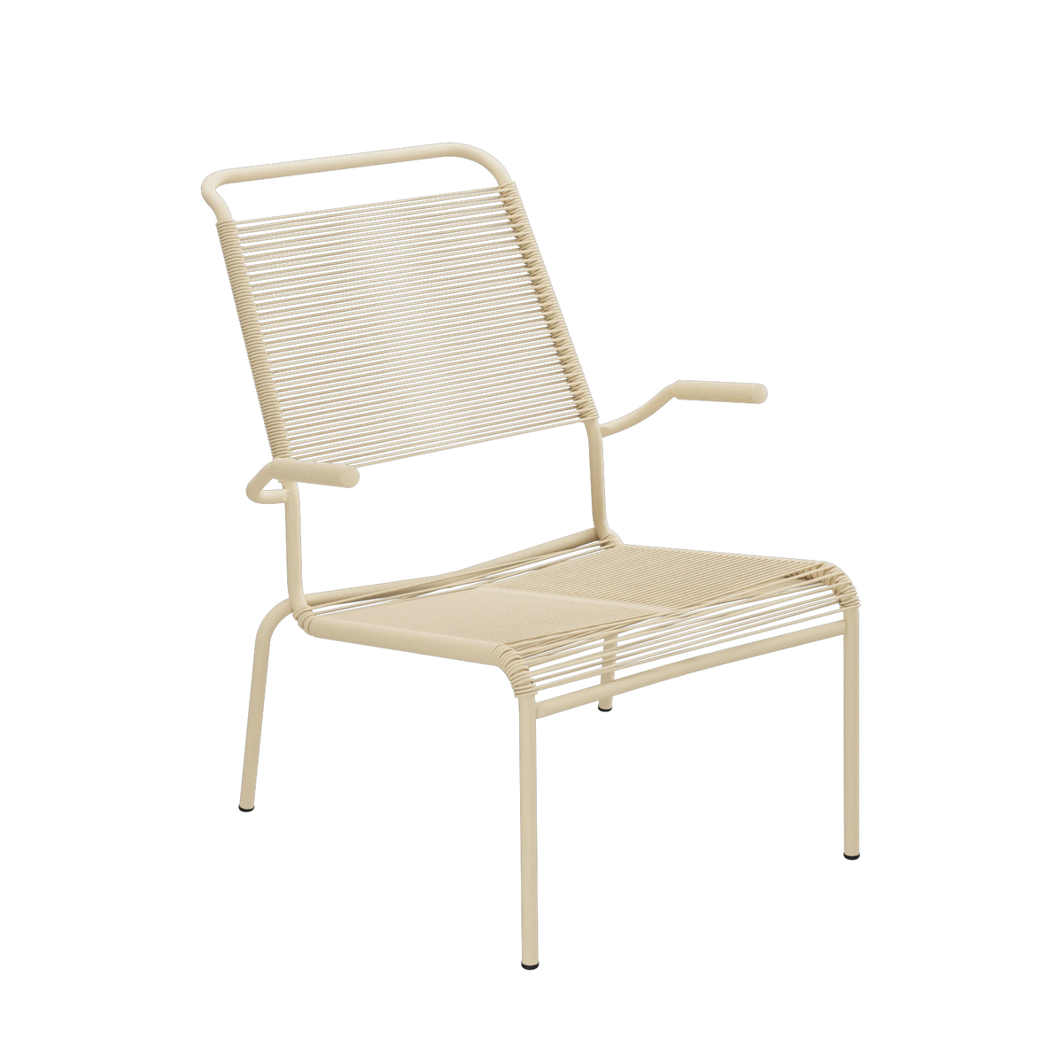 Schaffner Säntis Spaghetti-Lounger Hochlehner mit Armlehne beschichtet Pastellbraun