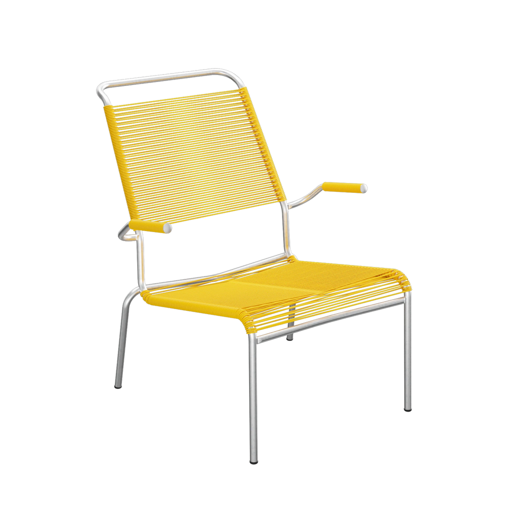 Schaffner Säntis Spaghetti-Lounger Hochlehner mit Armlehne feuerverzinkt Gelb