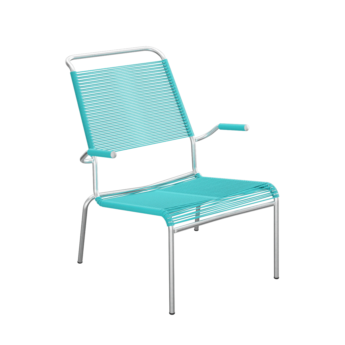 Schaffner Säntis Spaghetti-Lounger Hochlehner mit Armlehne feuerverzinkt Türkis