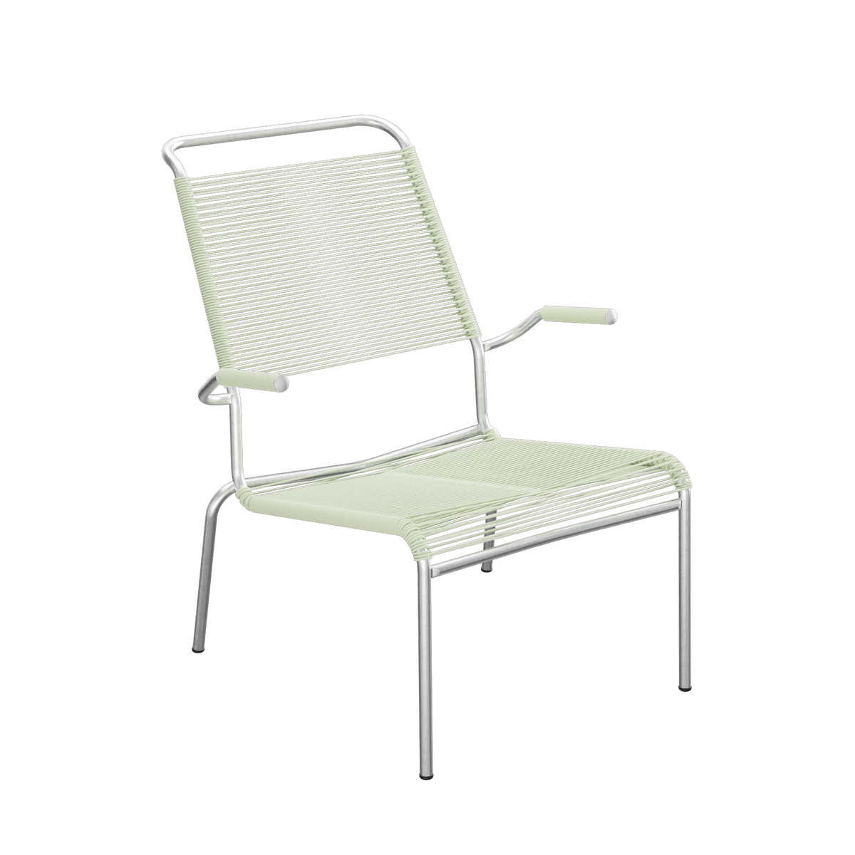 Schaffner Säntis Spaghetti-Lounger Hochlehner mit Armlehne feuerverzinkt Pastellgrün