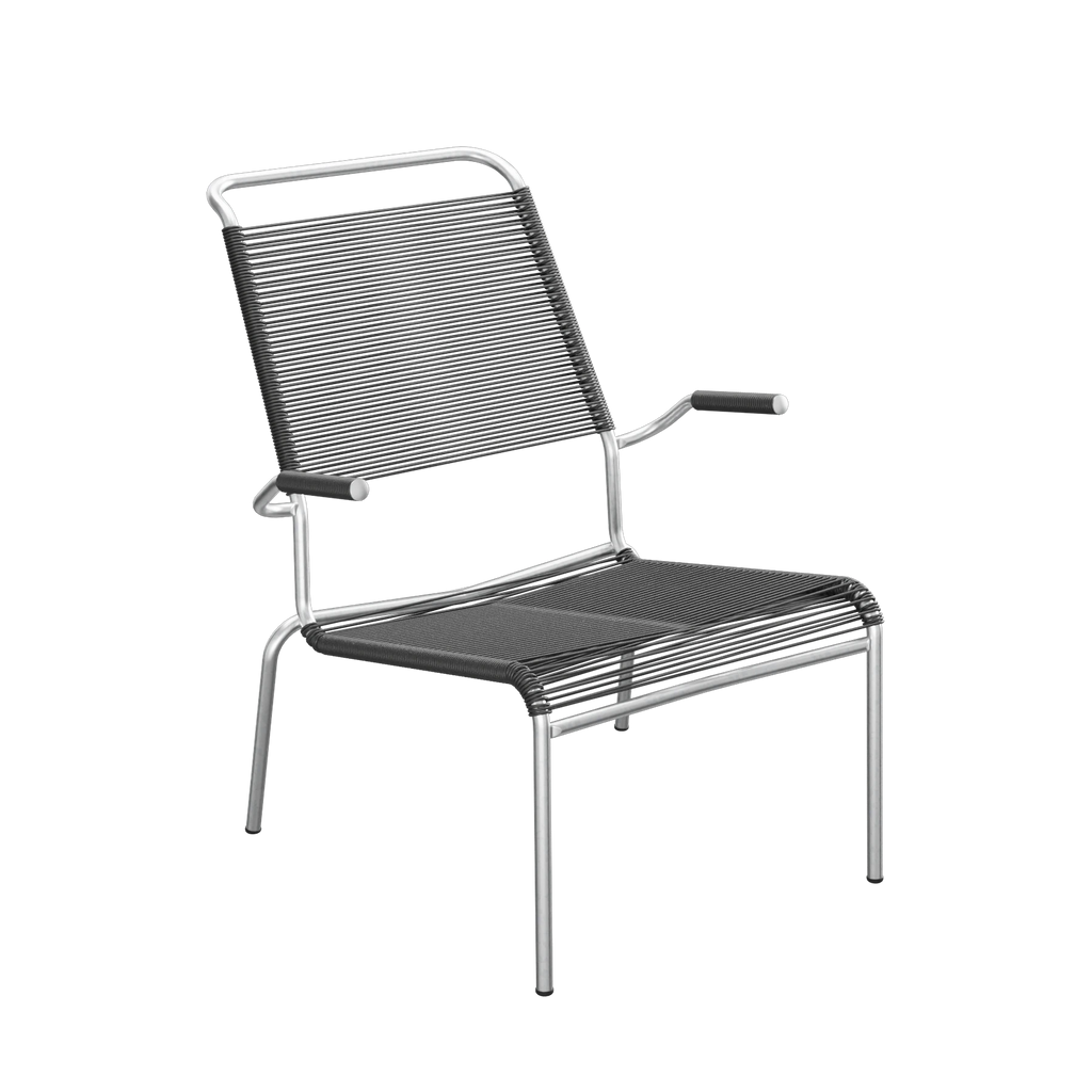Schaffner Säntis Spaghetti-Lounger Hochlehner mit Armlehne feuerverzinkt Anthrazit
