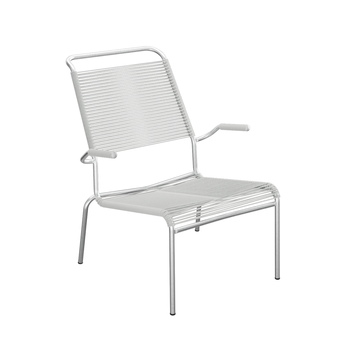 Schaffner Säntis Spaghetti-Lounger Hochlehner mit Armlehne feuerverzinkt Alusilber