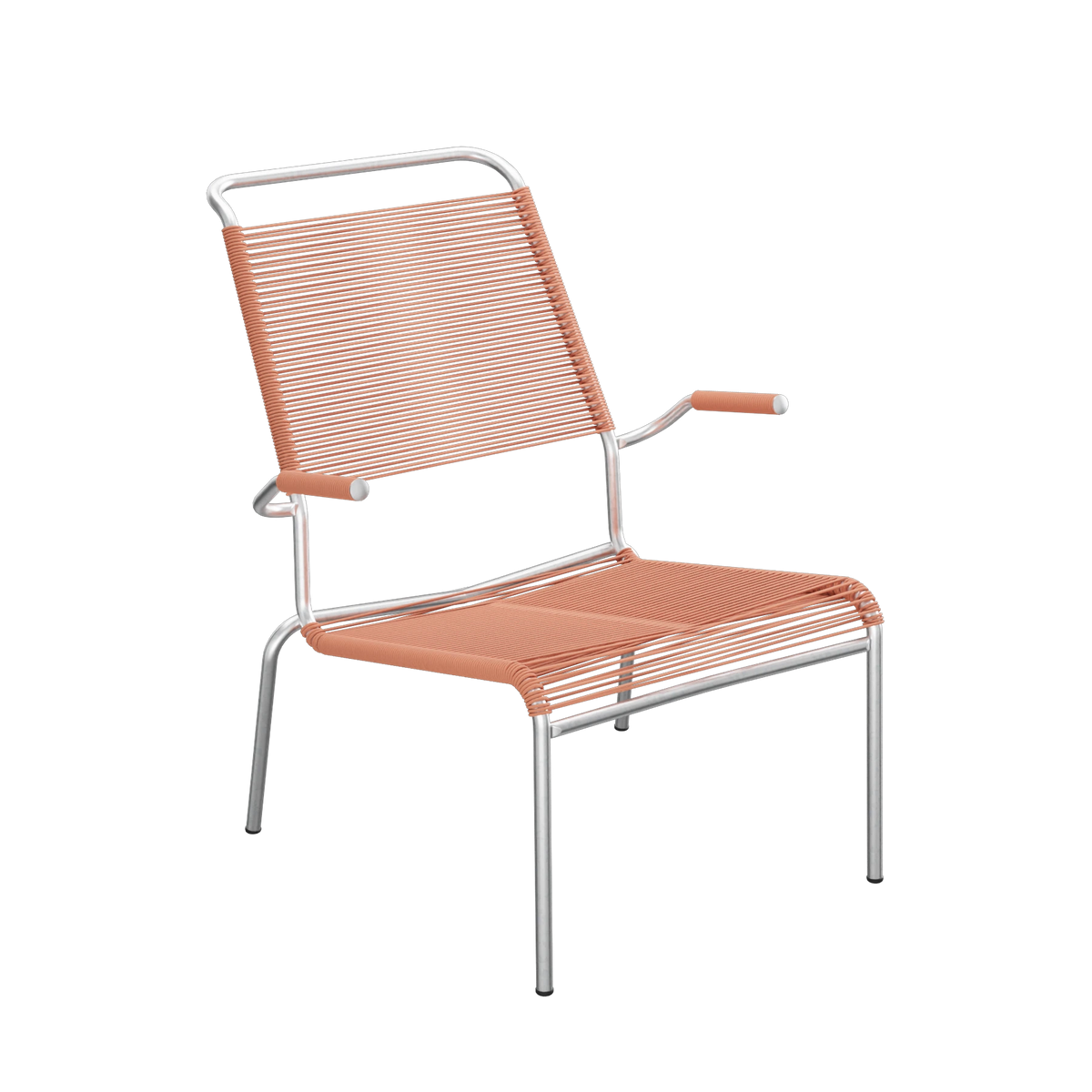 Schaffner Säntis Spaghetti-Lounger Hochlehner mit Armlehne feuerverzinkt Terracotta