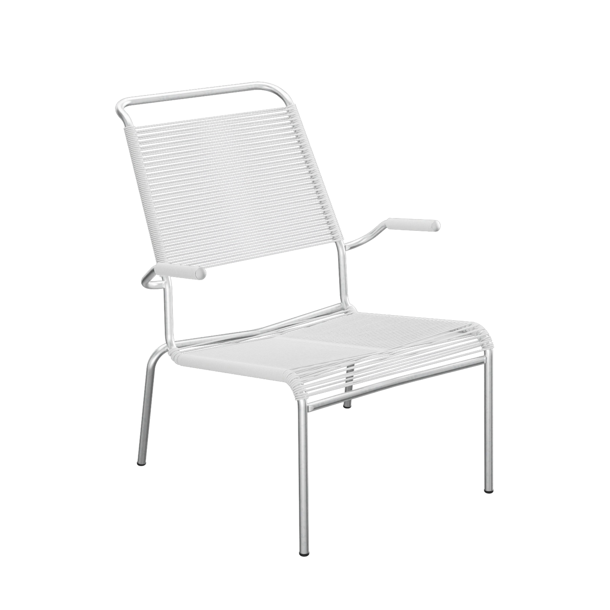 Schaffner Säntis Spaghetti-Lounger Hochlehner mit Armlehne feuerverzinkt Weiss