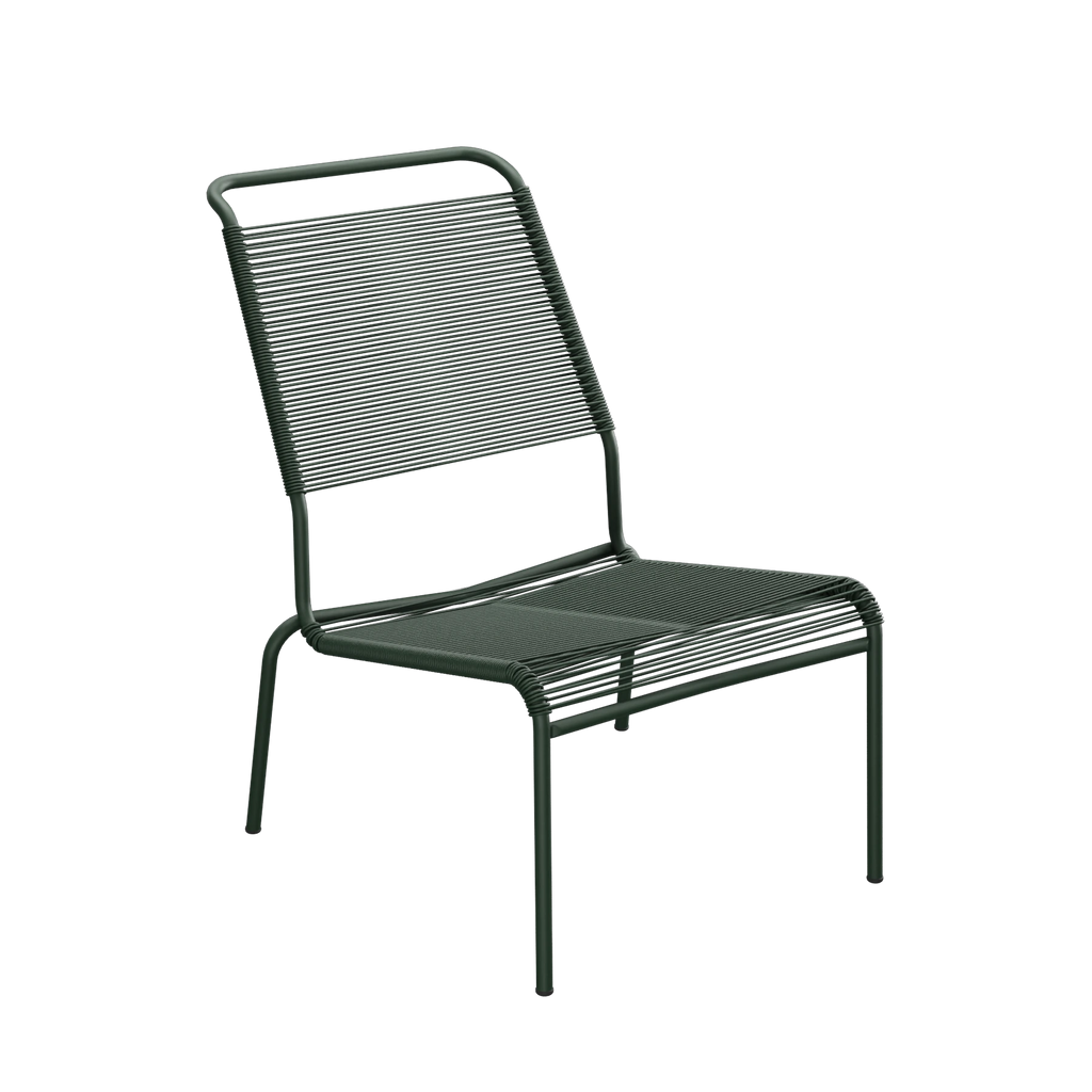 Schaffner Säntis Spaghetti-Lounger Hochlehner ohne Armlehne beschichtet Tannengrün