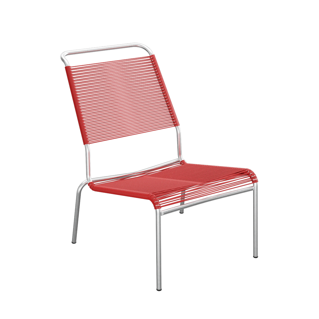 Schaffner Säntis Spaghetti-Lounger Hochlehner ohne Armlehne feuerverzinkt Rot