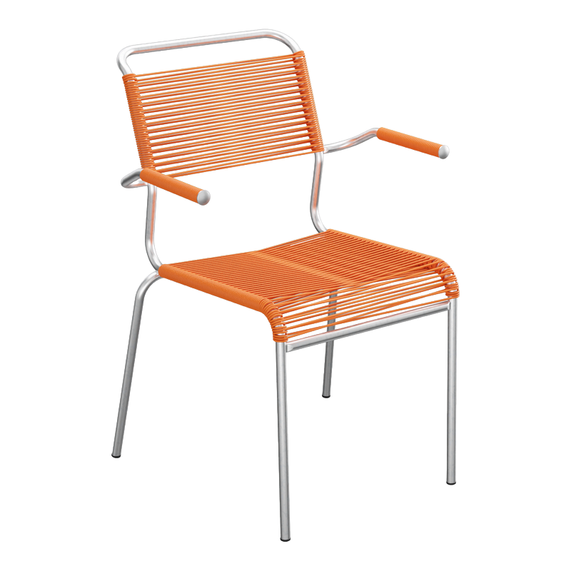 Schaffner Säntis Spaghetti Stuhl m. A. – beschichtet Orange