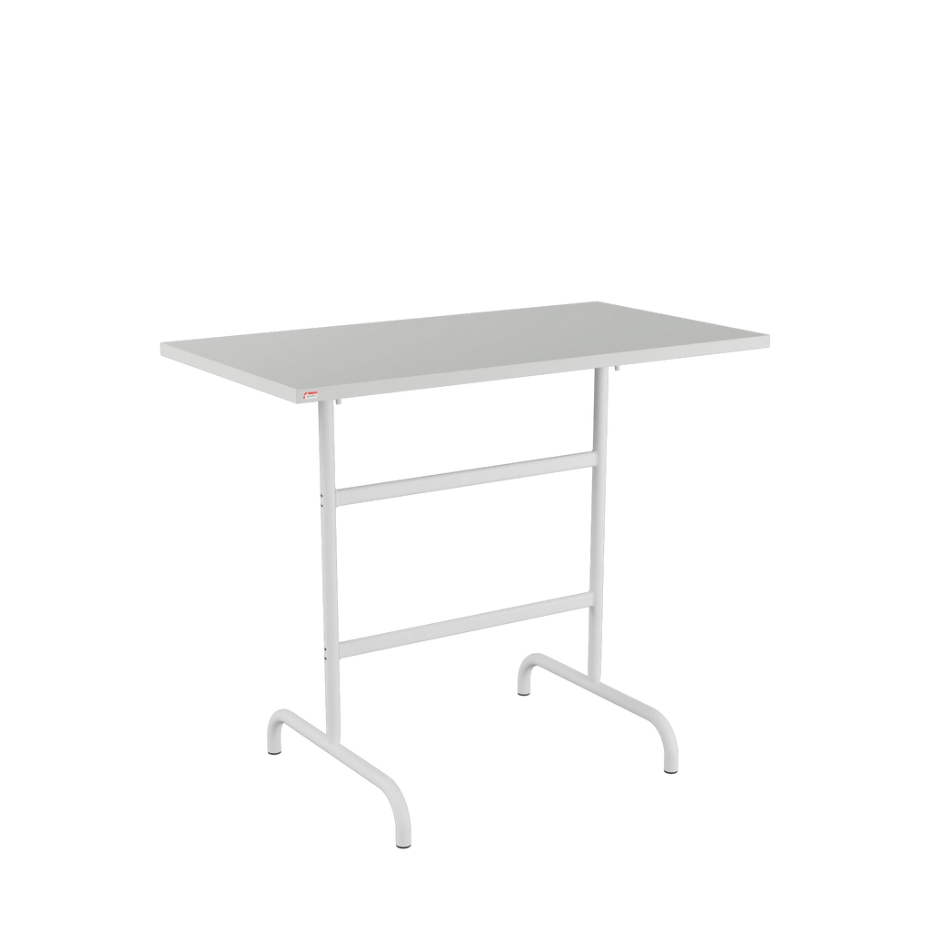 Schaffner Säntis Stehtisch rechteckig 130x70 beschichtet Alusilber