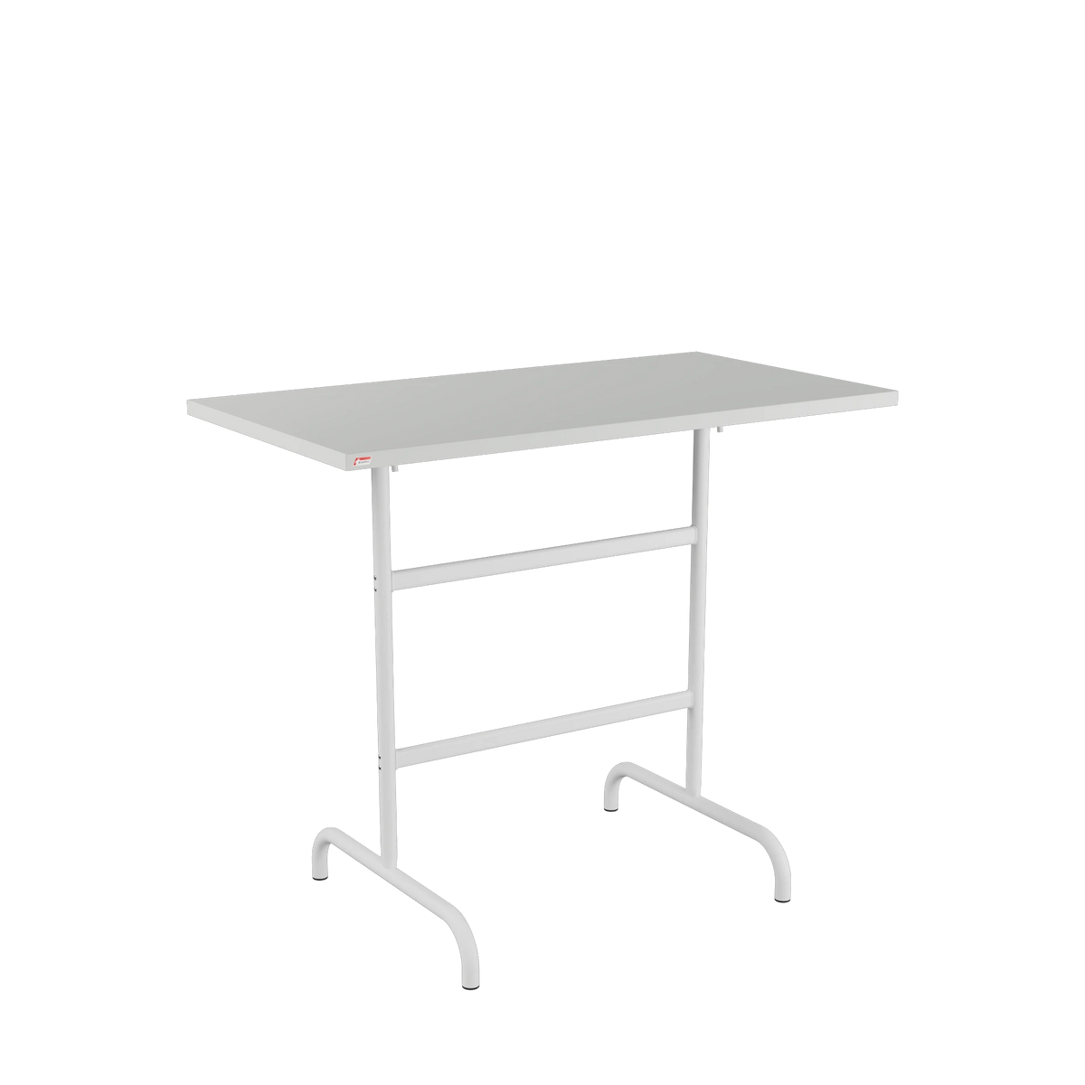 Schaffner Säntis Stehtisch rechteckig 130x70 beschichtet Alusilber